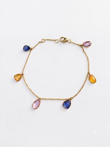 Armband - 18 karaat Geel goud - 4.51ct. tw. Saffier, Nieuw