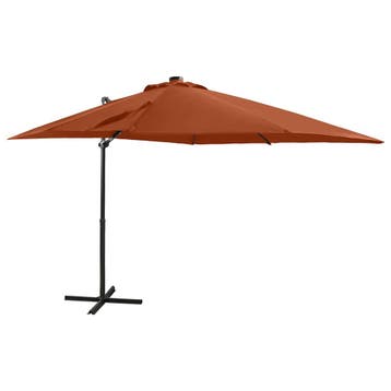 vidaXL Zweefparasol met paal en LED-verlichting 250 cm, Verzenden, Nieuw, 2 tot 3 meter, Zweefparasol