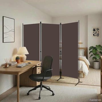 vidaXL Kamerscherm met 3 panelen 260x180 cm bruin, Huis en Inrichting, Verzenden, Nieuw