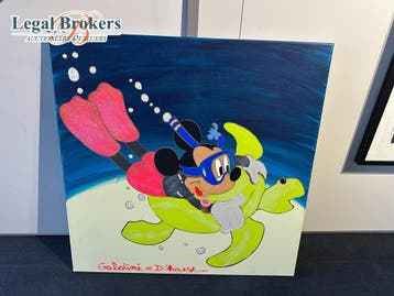 Hannes DHaese Mickey Mouse Schilderij op doek, Ophalen of Verzenden, Nieuw
