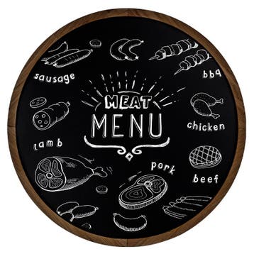 Krijtbord Rond 80 cm Donker Eiken, Nieuw