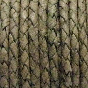 1 x Rol DQ leerkoord rond 3mm gevlochten Natural Olive pe..., Ophalen of Verzenden, Nieuw, Draad