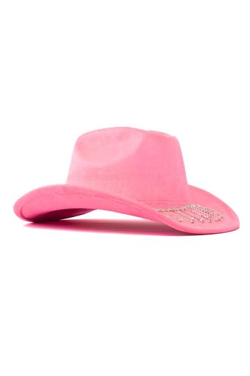 KIMU® Cowboyhoed Roze Strass Steentjes Ketting Cowgirl Weste, Ophalen of Verzenden, Nieuw, Carnaval