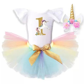 3-delig eerste verjaardag set Unicorn Dream deLuxe, Kinderen en Baby's, Verzenden, Nieuw, Jongetje of Meisje, Setje