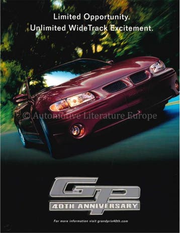 2002 PONTIAC GRAND PRIX BROCHURE ENGELS (USA), Nieuw, Author