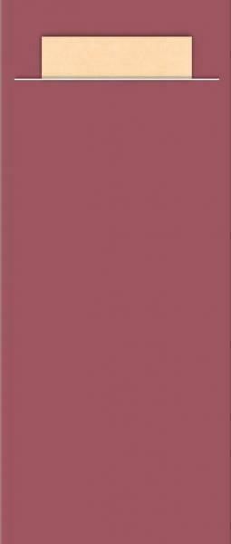 Bestekzakje bordeaux met ivoor servet Classic Ruby 600 stuks