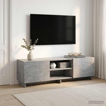 vidaXL TV-standaard 140 x 34,5 x 40 cm Betongrijs Bewerkt, Huis en Inrichting, Kasten | Televisiemeubels, 100 tot 150 cm, Verzenden