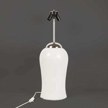 Vetri Murano Wit en Chroom Tafellamp, Huis en Inrichting, Lampen | Tafellampen, Ophalen of Verzenden, Nieuw