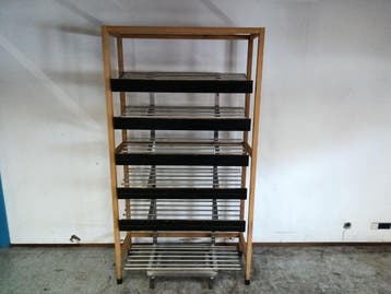RVS Broodstelling met Houten Omkasting – 6 Etages – Op