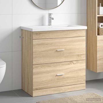 vidaXL Badkamermeubelset Sonoma Eiken 81 x 40 x 84,5 cm, Verzenden, Nieuw