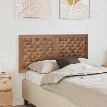 vidaXL Bed Hoofdbord Naturel Massief Teakhout, Huis en Inrichting, Verzenden, Nieuw, Bruin, Hout