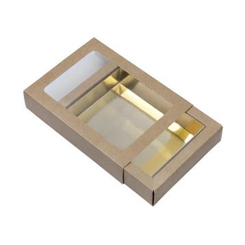 Chocoladeletterdoos Klein GK1 Kraft / Goud 26st, Verzenden, Nieuw