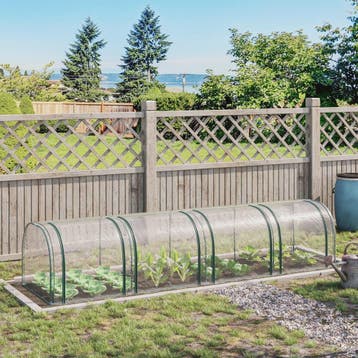 Outsunny Tunnelkas met Stalen Frame, PVC Folie en Roll-up De, Verzenden, Nieuw
