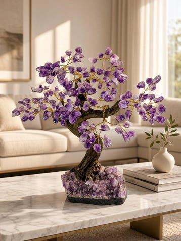 Large - Rare AA+ quality amethyst tree on stand Kristal -, Verzamelen