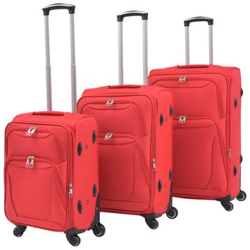 vidaXL Trolleyset rood 3-delig, Verzenden, Nieuw