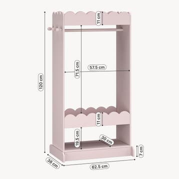 Kindergarderobe Vestnes 120x63x38 cotton candy roze [en.casa, Verzenden, Nieuw