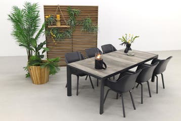 Hartman Sophie Xerix/Kings tuinset antraciet - 220x100 cm., Tuin en Terras, Tuinsets en Loungesets, Verzenden, Nieuw, Kunststof