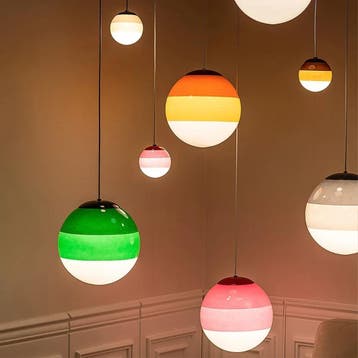 Nordic LED Glazen Bol Hanglamp – Kleurrijke Plafondlamp, Verzenden, Nieuw