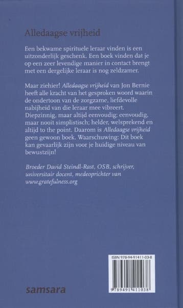 Alledaagse vrijheid 9789491411038 Jon Bernie, Boeken, Verzenden, Gelezen, Jon Bernie