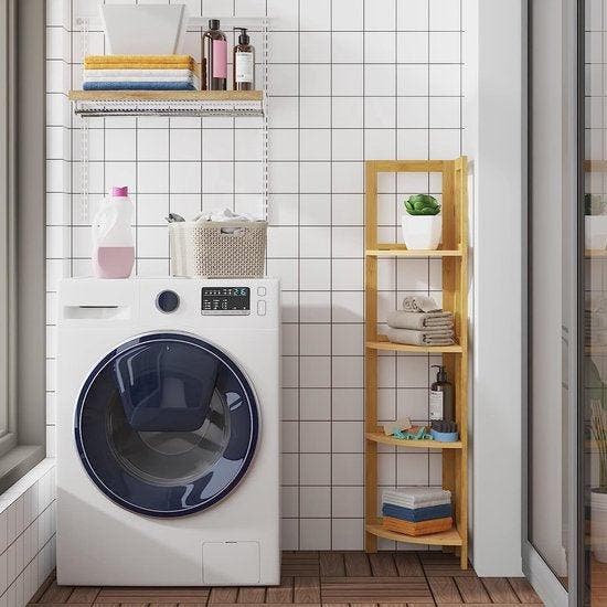 2dekans | Loomar bamboe hoekplank - 27 x 27 x 120 cm - 4, Huis en Inrichting, Woonaccessoires | Overige, Zo goed als nieuw, Ophalen of Verzenden