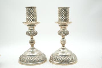 Topázio - Kandelaar (2) - .833 zilver, Antiek en Kunst
