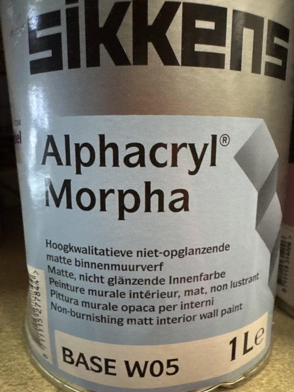 Sikkens Alphacryl Morpha - RAL 9010 - 1 liter, Doe-het-zelf en Verbouw, Verf, Beits en Lak, Verf, Overige kleuren, Nieuw, Minder dan 5 liter