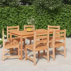 vidaXL 7-delige Tuinset massief teakhout, Verzenden, Nieuw, Teakhout, Tuinset