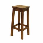 Stijlvolle hoge barkrukken van donker grenenhout - NIEUW!, 5 krukken of meer, Met voetsteun, 60 tot 90 cm, Nieuw