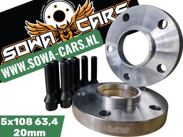 Spoorverbreders Spacers Volvo S60 V70 XC60 5x108 63,4 20mm, Verzenden