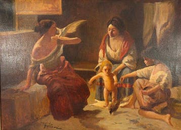 Giovanni Picucci (1939) - Scena dinterno con maternità e
