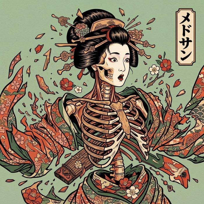 MEDSAN - Bone Geisha () - UNIQUE WORK, Antiek en Kunst, Kunst | Designobjecten