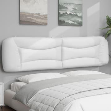 vidaXL Hoofdbordkussen Hvar 200 cm kunstleer wit, Verzenden, Nieuw, Wit, Overige materialen