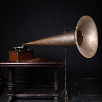 Edison - Rare - Fonografo Edison Con Tromba Extra Large,