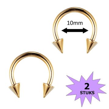 Fako Bijoux - Circular Barbell Piercing - Hoefijzer Spike -, Verzenden, Nieuw