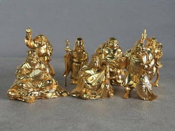 Complete Set of 7 Japanese 24K Gold-Plated (24KGP)