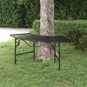 vidaXL Boombank 113 cm staal zwart, Tuin en Terras, Tuinbanken, Verzenden, Nieuw, Metaal