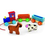 Pintoy Houten Dierentrein met Boerderijdieren (Speelgoed), Verzenden, Nieuw
