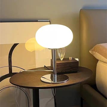 Lollipop Tafellamp Retro Crème Glas met Touch Bediening, Verzenden, Nieuw