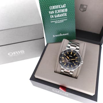 Oris Aquis Date 43,5mm 733-7730-4159; Automatisch Heren H..., Overige merken, Staal, Polshorloge, Ophalen of Verzenden