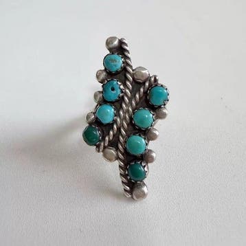 Vintage Navajo 925 sterlingzilver natuurlijke turquoise