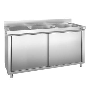 GGM Gastro | Spoelkast PREMIUM - RVS - 1800x700mm - met 2 |, Verzenden, Nieuw in verpakking, RVS Meubilair