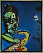 Herman Brood | Giclée: Sax | Afmeting: 100cm x 125cm, Antiek en Kunst, Ophalen of Verzenden