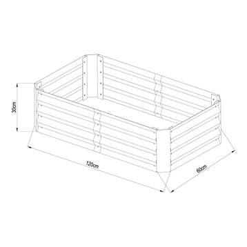 Plantenbak Celano verhoogde moestuinbak 120x60x30 cm verzink, Tuin en Terras, Planten | Tuinplanten, Verzenden