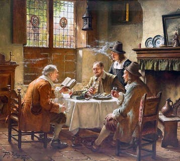 Fritz Wagner (1896-1939) - Joyeuse Compagnie dans un, Antiek en Kunst, Kunst | Schilderijen | Klassiek