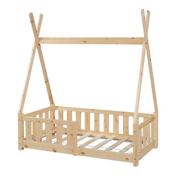 [en.casa] Kinderbed Tipi grenen met uitvalbeveiliging 70x140, Verzenden, Nieuw