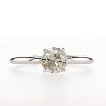 Zonder minimumprijs - Ring - 14 karaat Witgoud - 0.81ct. tw., Nieuw