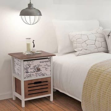 vidaXL nachtkastjes 2 st hout, Minder dan 45 cm, Verzenden, Nieuw, Minder dan 55 cm