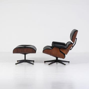 Vitra - Charles & Ray Eames - Loungestoel met voetenbank -