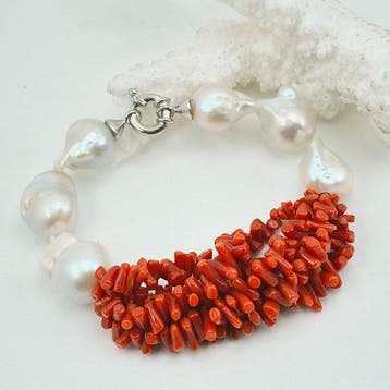 Koraal - Zilver - Armband - CORALLO MEDITERRANEO