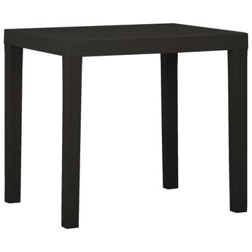 vidaXL Tuintafel 79x65x72 cm kunststof antracietkleurig, Verzenden, Nieuw, Kunststof